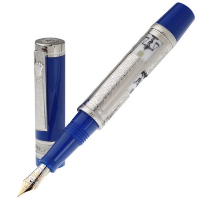 Étui Stylo Visconti 3 pièces, Cuir, Rigide, Fermeture éclair, Bleu, KL -  Iguana Sell FR