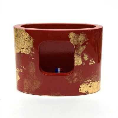 Pot à encre laqué Rouge et Feuille d'Or