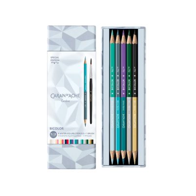 Set 9 Crayons de Couleur Bicolores & 1 Pinceau Alpine Frost